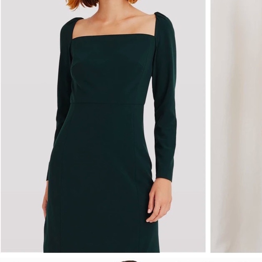 Club Monaco Forest Green Long Sleeve Sheath Dress